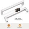 imageProbrico 30 Pack2quot Total Length Square Kitchen Cabinet Knobs Cupboard Drawer Handles Stainless Steel Brushed Nickel Knobs 14quot Height Single HoleBrushed Nickel