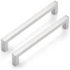 imageProbrico 30 Pack2quot Total Length Square Kitchen Cabinet Knobs Cupboard Drawer Handles Stainless Steel Brushed Nickel Knobs 14quot Height Single HoleBrushed Nickel