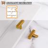 imageProbrico 5 Pack Gold Cabinet Knobs Square T Bar Single Hole Drawer Pulls2 Inch Hole Center Dresser Handles Furniture HardwareStainless Steel Cupboard Handles Hardware for Kitchen Bathroom