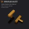 imageProbrico 5 Pack Gold Cabinet Knobs Square T Bar Single Hole Drawer Pulls2 Inch Hole Center Dresser Handles Furniture HardwareStainless Steel Cupboard Handles Hardware for Kitchen Bathroom