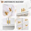 imageProbrico 5 Pack Gold Cabinet Knobs Square T Bar Single Hole Drawer Pulls2 Inch Hole Center Dresser Handles Furniture HardwareStainless Steel Cupboard Handles Hardware for Kitchen Bathroom