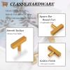 imageProbrico 5 Pack Gold Cabinet Knobs Square T Bar Single Hole Drawer Pulls2 Inch Hole Center Dresser Handles Furniture HardwareStainless Steel Cupboard Handles Hardware for Kitchen Bathroom