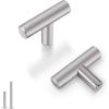 imageProbrico 5 Pack 2quot Single Hole Cabinet Knobs Solid Stainless Steel Brushed Nickel Kitchen Drawer Dresser Knobs Cupboard Handles Euro T Bar Pullshole center Single Hole