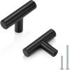 imageProbrico 5 Pack Black Cabinet Knobs Drawer T Knobs Kitchen Single Hole Cabinet Knobs 2quot Overall Length 12mm Bar Diameter