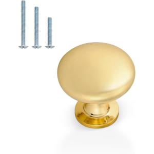 imageProbrico 10 Pack Cabinet Knobs in Polish Chrome Solid Dresser Closet Drawer KnobsContemporary Kitchen Handles and PullsGold