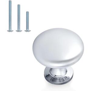 imageProbrico 25 Pack Cabinet Knobs HardwareFurniture Round Knobs in Brushed Nickel Finish1316 inch295mm Diameter Kitchen Pull KnobsPolished Chrome