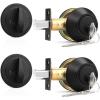 imageProbrico 1 Side Keyed Cylinder Deadbolt in Brushed Satin Nickel Keyway Keys Handleset 3 Keys AntiTheft Interiorampamp Exterior Door Hardware for Entrance Lock and Front GateBlack