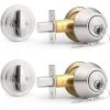 imageProbrico 1 Side Keyed Cylinder Deadbolt in Brushed Satin Nickel Keyway Keys Handleset 3 Keys AntiTheft Interiorampamp Exterior Door Hardware for Entrance Lock and Front GateBrushed Nickel