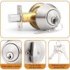 imageProbrico 1 Side Keyed Cylinder Deadbolt in Brushed Satin Nickel Keyway Keys Handleset 3 Keys AntiTheft Interiorampamp Exterior Door Hardware for Entrance Lock and Front GateBrushed Nickel