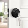imageProbrico 1 Side Keyed Cylinder Deadbolt in Brushed Satin Nickel Keyway Keys Handleset 3 Keys AntiTheft Interiorampamp Exterior Door Hardware for Entrance Lock and Front GateBlack