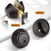 imageProbrico 1 Side Keyed Cylinder Deadbolt in Brushed Satin Nickel Keyway Keys Handleset 3 Keys AntiTheft Interiorampamp Exterior Door Hardware for Entrance Lock and Front GateOil Rubbed Bronze