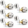 imageProbrico 1 Side Keyed Cylinder Deadbolt in Brushed Satin Nickel Keyway Keys Handleset 3 Keys AntiTheft Interiorampamp Exterior Door Hardware for Entrance Lock and Front GateBrushed Nickel