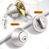 imageProbrico 1 Side Keyed Cylinder Deadbolt in Brushed Satin Nickel Keyway Keys Handleset 3 Keys AntiTheft Interiorampamp Exterior Door Hardware for Entrance Lock and Front GateBrushed Nickel