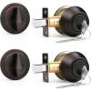 imageProbrico 1 Side Keyed Cylinder Deadbolt in Brushed Satin Nickel Keyway Keys Handleset 3 Keys AntiTheft Interiorampamp Exterior Door Hardware for Entrance Lock and Front GateOil Rubbed Bronze
