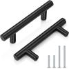 imageProbrico 15 Pack Flat Black Single Hole Cabinet Knobs 2quot Drawer Handle Pulls Kitchen Cupboard T Bar Knobs Stainless Steel Furniture HardwareBlack