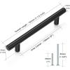 imageProbrico 15 Pack Flat Black Single Hole Cabinet Knobs 2quot Drawer Handle Pulls Kitchen Cupboard T Bar Knobs Stainless Steel Furniture HardwareBlack
