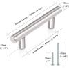 imageProbrico 15 Pack Flat Black Single Hole Cabinet Knobs 2quot Drawer Handle Pulls Kitchen Cupboard T Bar Knobs Stainless Steel Furniture HardwareBrushed Nickel
