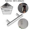 imageProbrico 15 Pack Flat Black Single Hole Cabinet Knobs 2quot Drawer Handle Pulls Kitchen Cupboard T Bar Knobs Stainless Steel Furniture HardwarePolished Chrome