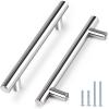 imageProbrico 15 Pack Flat Black Single Hole Cabinet Knobs 2quot Drawer Handle Pulls Kitchen Cupboard T Bar Knobs Stainless Steel Furniture HardwarePolished Chrome