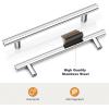 imageProbrico 15 Pack Flat Black Single Hole Cabinet Knobs 2quot Drawer Handle Pulls Kitchen Cupboard T Bar Knobs Stainless Steel Furniture HardwarePolished Chrome