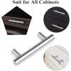 imageProbrico 15 Pack Flat Black Single Hole Cabinet Knobs 2quot Drawer Handle Pulls Kitchen Cupboard T Bar Knobs Stainless Steel Furniture HardwarePolished Chrome