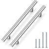 imageProbrico 15 Pack Flat Black Single Hole Cabinet Knobs 2quot Drawer Handle Pulls Kitchen Cupboard T Bar Knobs Stainless Steel Furniture HardwarePolished Chrome