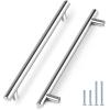 imageProbrico 15 Pack Flat Black Single Hole Cabinet Knobs 2quot Drawer Handle Pulls Kitchen Cupboard T Bar Knobs Stainless Steel Furniture HardwarePolished Chrome