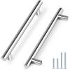 imageProbrico 15 Pack Flat Black Single Hole Cabinet Knobs 2quot Drawer Handle Pulls Kitchen Cupboard T Bar Knobs Stainless Steel Furniture HardwarePolished Chrome