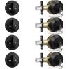 imageProbrico 2 Pack Oil Rubbed Bronze Single Cylinder Deadbolt Lock Set Keyed One Side Door Lock for Exterior and Interior Door All Keyed AlikeBlack