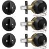 imageProbrico 2 Pack Oil Rubbed Bronze Single Cylinder Deadbolt Lock Set Keyed One Side Door Lock for Exterior and Interior Door All Keyed AlikeBlack