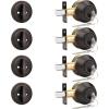 imageProbrico 2 Pack Oil Rubbed Bronze Single Cylinder Deadbolt Lock Set Keyed One Side Door Lock for Exterior and Interior Door All Keyed AlikeOil Rubbed Bronze