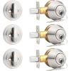 imageProbrico 2 Pack Oil Rubbed Bronze Single Cylinder Deadbolt Lock Set Keyed One Side Door Lock for Exterior and Interior Door All Keyed AlikeSatin Nickel