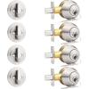 imageProbrico 2 Pack Oil Rubbed Bronze Single Cylinder Deadbolt Lock Set Keyed One Side Door Lock for Exterior and Interior Door All Keyed AlikeSatin Nickel