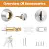 imageProbrico 2 Pack Oil Rubbed Bronze Single Cylinder Deadbolt Lock Set Keyed One Side Door Lock for Exterior and Interior Door All Keyed AlikeSatin Nickel