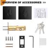 imageProbrico Black Single Cylinder DeadboltKeyed One SideResidential Security Square Door Lock for Interior and ExteriorAll Keyed Alike2Pack