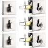 imageProbrico Satin Nickel Single Cylinder DeadboltKeyed One Side Deadbolt LockResidential Security Square Door Lock for Interior and Exterior2PackSatin Nickel