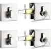imageProbrico Satin Nickel Single Cylinder DeadboltKeyed One Side Deadbolt LockResidential Security Square Door Lock for Interior and Exterior2PackSatin Nickel