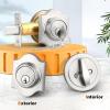 imageProbrico1 Pack Combo Packs Single Cylinder Deadbolts Satin Nickel Keyed Different Exterior Lockset Handleset for Entrance Door and Front Gate AntiTheft Keyway Key Hardware 3 Keys