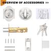 imageProbrico1 Pack Combo Packs Single Cylinder Deadbolts Satin Nickel Keyed Different Exterior Lockset Handleset for Entrance Door and Front Gate AntiTheft Keyway Key Hardware 3 Keys