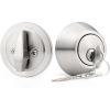 imageProbrico 1 Side Keyed Cylinder Deadbolt in Brushed Satin Nickel Keyway Keys Handleset 3 Keys AntiTheft Interiorampamp Exterior Door Hardware for Entrance Lock and Front GateBrushed Nickel