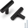imageProbrico 15 Pack Flat Black Kitchen Cabinet Knobs 2 Inch Stainless Steel Single Hole Cabinet Pulls for Drawer Closet Dresser
