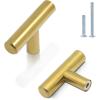 imageProbrico 5 Pack 2quot Overall Length Cabinet Knobs Modern Cabinet Hardware T Bar Knobs Dresser Pulls Bathroom Gold Cabinet Drawer Handles