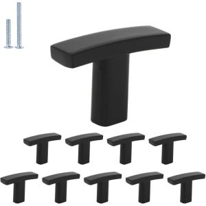 imageProbrico 10 Pack Cabinet knobs Matte Black Cabinet Knobs and HandlesDoor Handles Kitchen Bathroom Hardware for Drawer Hutch Dresser Closet Cupboard Wardrobe