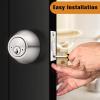 imageProbrico 3 Pack Satin Brushed Nickel Double Cylinder Deadbolt Lock Round Keyed Both Side Door LockKeyed AlikeBrushed Nickel