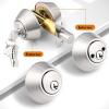 imageProbrico 3 Pack Satin Brushed Nickel Double Cylinder Deadbolt Lock Round Keyed Both Side Door LockKeyed AlikeBrushed Nickel