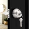 imageProbrico 3 Pack Satin Brushed Nickel Double Cylinder Deadbolt Lock Round Keyed Both Side Door LockKeyed AlikeBrushed Nickel