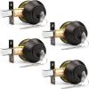 imageProbrico 3 Pack Satin Brushed Nickel Double Cylinder Deadbolt Lock Round Keyed Both Side Door LockKeyed AlikeOil Rubbed Bronze