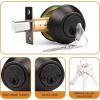 imageProbrico 3 Pack Satin Brushed Nickel Double Cylinder Deadbolt Lock Round Keyed Both Side Door LockKeyed AlikeOil Rubbed Bronze