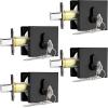 imageProbrico Black Double Cylinder DeadboltKeyed Both SideResidential Security Square Door Lock for Interior and Exterior2PackBlack