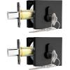 imageProbrico Black Double Cylinder DeadboltKeyed Both SideResidential Security Square Door Lock for Interior and Exterior2PackBlack